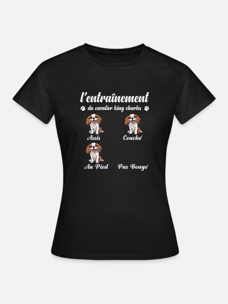 Cavalier King Charles Humour Femme Cavalier King - Dame-T-shirt - sort