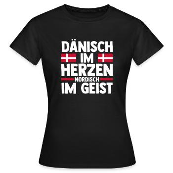 Danois Danemark - T-shirt Femme - noir - Devant - AI Model Female 172 dark (172cm)