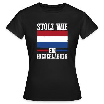 Niederländer Niederlande Holland - Frauen T-Shirt - Schwarz - Vorne - AI Model Female 172 dark (172cm)