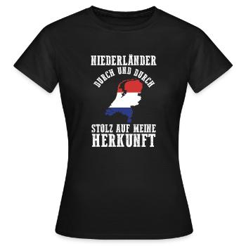 Niederländer Niederlande Holland - Frauen T-Shirt - Schwarz - Vorne - AI Model Female 172 dark (172cm)
