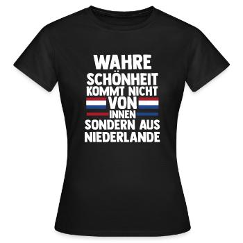Pays-Bas Pays-Bas Pays-Bas - T-shirt Femme - noir - Devant - AI Model Female 172 dark (172cm)