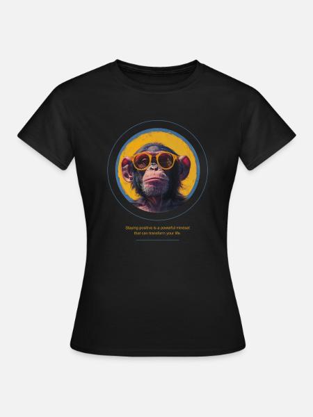Affe Sonnenbrille Cool Spruch - Frauen T-Shirt - Schwarz