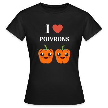 Humour poivron - T-shirt Femme - noir - Devant - AI Model Female 172 dark (172cm)