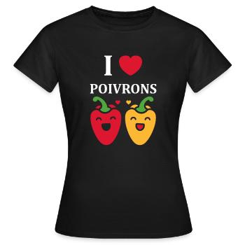 Humour poivron - T-shirt Femme - noir - Devant - AI Model Female 172 dark (172cm)