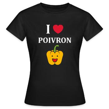 Humour poivron - T-shirt Femme - noir - Devant - AI Model Female 172 dark (172cm)