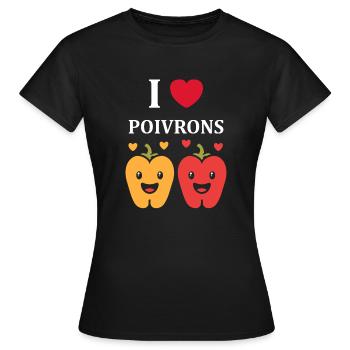 Humour poivron - T-shirt Femme - noir - Devant - AI Model Female 172 dark (172cm)