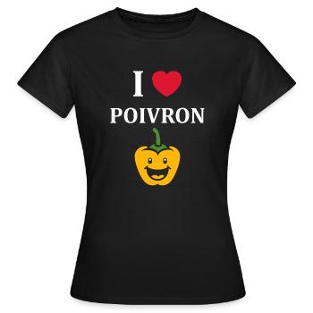 Humour poivron - T-shirt Femme - noir - Devant - AI Model Female 172 dark (172cm)