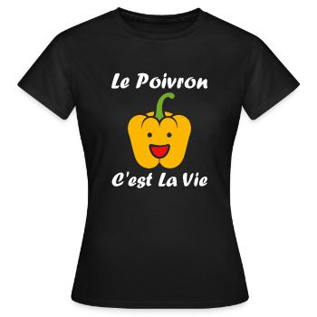 Humour poivron - T-shirt Femme - noir - Devant - AI Model Female 172 dark (172cm)