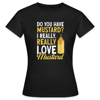 Senf Mustard - Frauen T-Shirt - Schwarz - Vorne - AI Model Female 172 dark (172cm)
