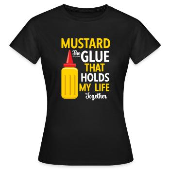 Senf Mustard - Frauen T-Shirt - Schwarz - Vorne - AI Model Female 172 dark (172cm)