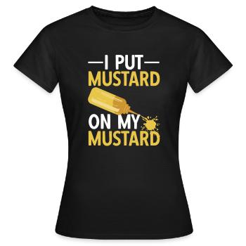 Senf Mustard - Frauen T-Shirt - Schwarz - Vorne - AI Model Female 172 dark (172cm)