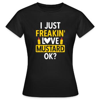 Senf Mustard - Frauen T-Shirt - Schwarz - Vorne - AI Model Female 172 dark (172cm)