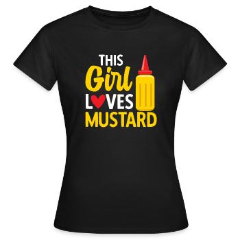 Senf Mustard - Frauen T-Shirt - Schwarz - Vorne - AI Model Female 172 dark (172cm)