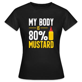 Senf Mustard - Frauen T-Shirt - Schwarz - Vorne - AI Model Female 172 dark (172cm)