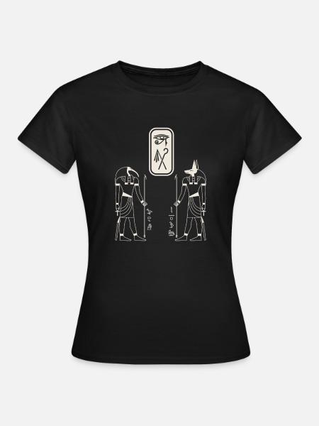 Ägyptisch osiris anubis thoth Hieroglyhen - Frauen T-Shirt - Schwarz