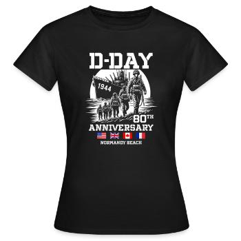 80. Geburtstag der Landung am Strand der Normandie - Frauen T-Shirt - Schwarz - Vorne - AI Model Female 172 dark (172cm)