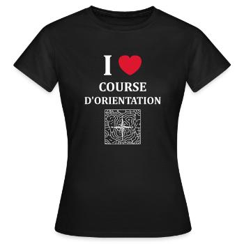 course d'orientation - T-shirt Femme - noir - Devant - AI Model Female 172 dark (172cm)