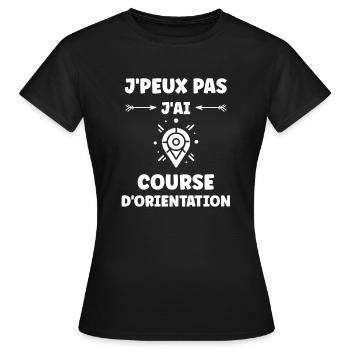 course d'orientation - T-shirt Femme - noir - Devant - AI Model Female 172 dark (172cm)