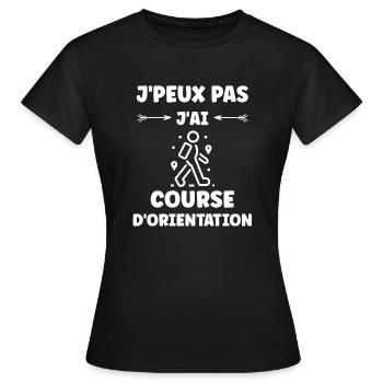 course d'orientation - T-shirt Femme - noir - Devant - AI Model Female 172 dark (172cm)