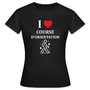 course d'orientation - T-shirt Femme - noir - Devant - AI Model Female 172 dark (172cm)