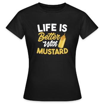 Senf Mustard - Frauen T-Shirt - Schwarz - Vorne - AI Model Female 172 dark (172cm)