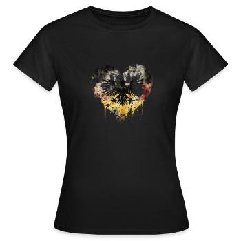 Allemagne Patriotisme de cœur avec style - T-shirt Femme - noir - Devant - AI Model Female 172 dark (172cm)