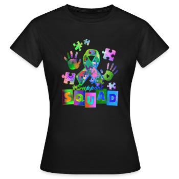 Autisme Super-héros Soignant Puzzle Enfants Anormaux - T-shirt Femme - noir - Devant - AI Model Female 172 dark (172cm)