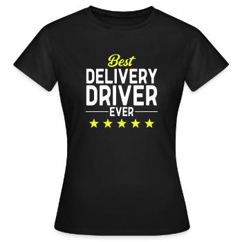 Lieferant Paket Lieferung - Frauen T-Shirt - Schwarz - Vorne - AI Model Female 172 dark (172cm)
