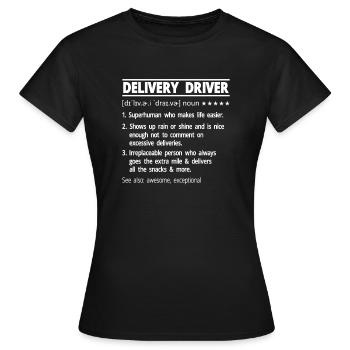 Lieferant Paket Lieferung - Frauen T-Shirt - Schwarz - Vorne - AI Model Female 172 dark (172cm)