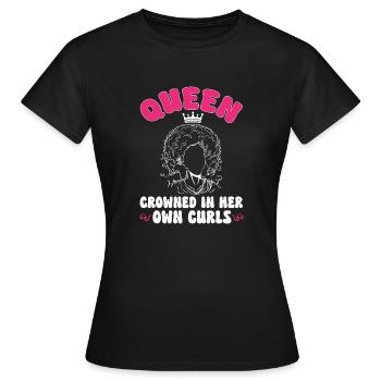 Cheveux bouclés Boucles afro Cheveux naturels - T-shirt Femme - noir - Devant - AI Model Female 172 dark (172cm)