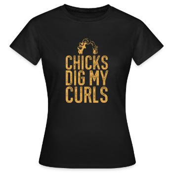 Cheveux bouclés Boucles afro Cheveux naturels - T-shirt Femme - noir - Devant - AI Model Female 172 dark (172cm)