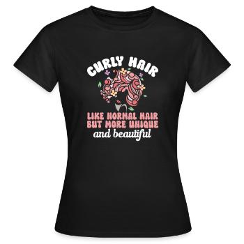 Cheveux bouclés Boucles afro Cheveux naturels - T-shirt Femme - noir - Devant - AI Model Female 172 dark (172cm)
