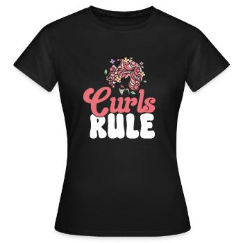 Cheveux bouclés Boucles afro Cheveux naturels - T-shirt Femme - noir - Devant - AI Model Female 172 dark (172cm)