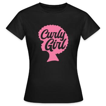 Cheveux bouclés Boucles afro Cheveux naturels - T-shirt Femme - noir - Devant - AI Model Female 172 dark (172cm)
