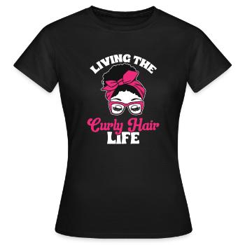 Cheveux bouclés Boucles afro Cheveux naturels - T-shirt Femme - noir - Devant - AI Model Female 172 dark (172cm)