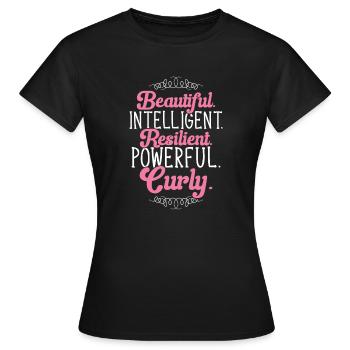 Cheveux bouclés Boucles afro Cheveux naturels - T-shirt Femme - noir - Devant - AI Model Female 172 dark (172cm)
