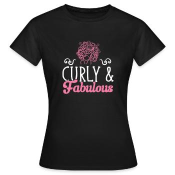 Cheveux bouclés Boucles afro Cheveux naturels - T-shirt Femme - noir - Devant - AI Model Female 172 dark (172cm)