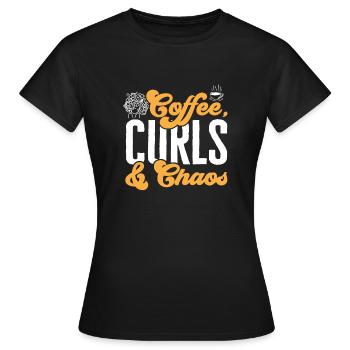 Cheveux bouclés Boucles afro Cheveux naturels - T-shirt Femme - noir - Devant - AI Model Female 172 dark (172cm)