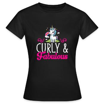Cheveux bouclés Boucles afro Cheveux naturels - T-shirt Femme - noir - Devant - AI Model Female 172 dark (172cm)