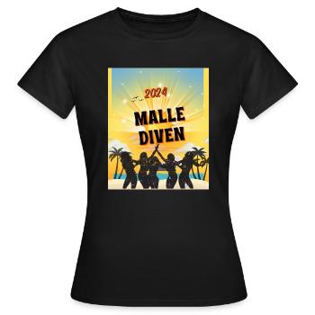 Malle Diven - Frauen T-Shirt - Schwarz - Vorne - AI Model Female 172 dark (172cm)