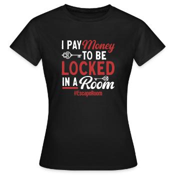 Salle d’évasion - T-shirt Femme - noir - Devant - AI Model Female 172 dark (172cm)