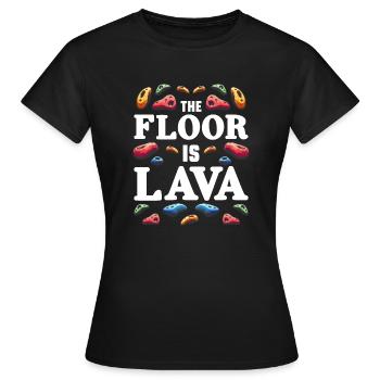Le sol est en bloc de lave - T-shirt Femme - noir - Devant - AI Model Female 172 dark (172cm)