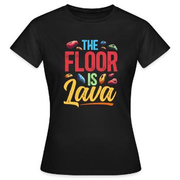 Le sol est en bloc de lave - T-shirt Femme - noir - Devant - AI Model Female 172 dark (172cm)