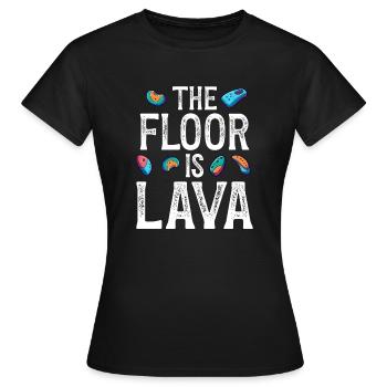 Le sol est en bloc de lave - T-shirt Femme - noir - Devant - AI Model Female 172 dark (172cm)