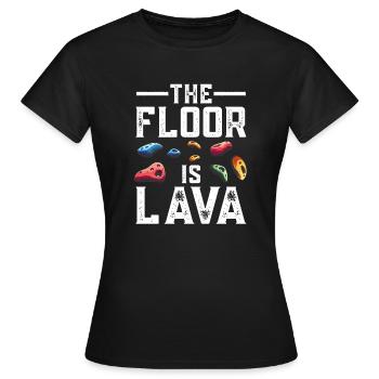 Le sol est en bloc de lave - T-shirt Femme - noir - Devant - AI Model Female 172 dark (172cm)