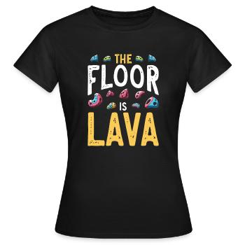 Le sol est en bloc de lave - T-shirt Femme - noir - Devant - AI Model Female 172 dark (172cm)