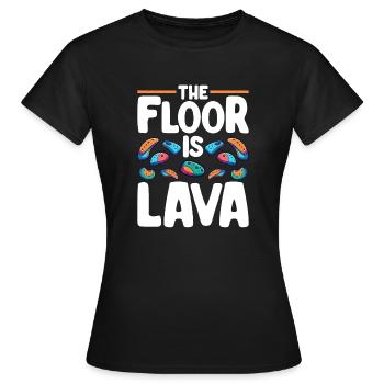 Le sol est en bloc de lave - T-shirt Femme - noir - Devant - AI Model Female 172 dark (172cm)