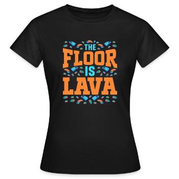 Le sol est en bloc de lave - T-shirt Femme - noir - Devant - AI Model Female 172 dark (172cm)