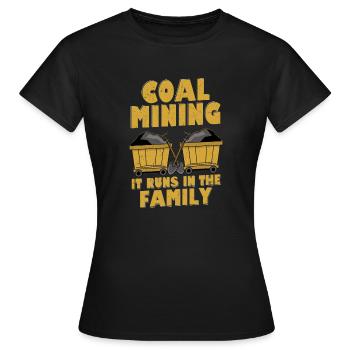 L’extraction du charbon dans la famille Pickaxe Miner - T-shirt Femme - noir - Devant - AI Model Female 172 dark (172cm)