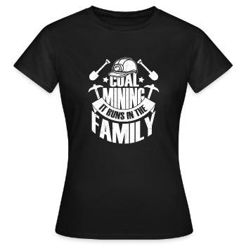 Mode d’extraction de charbon - Pioche de mineur ON - T-shirt Femme - noir - Devant - AI Model Female 172 dark (172cm)